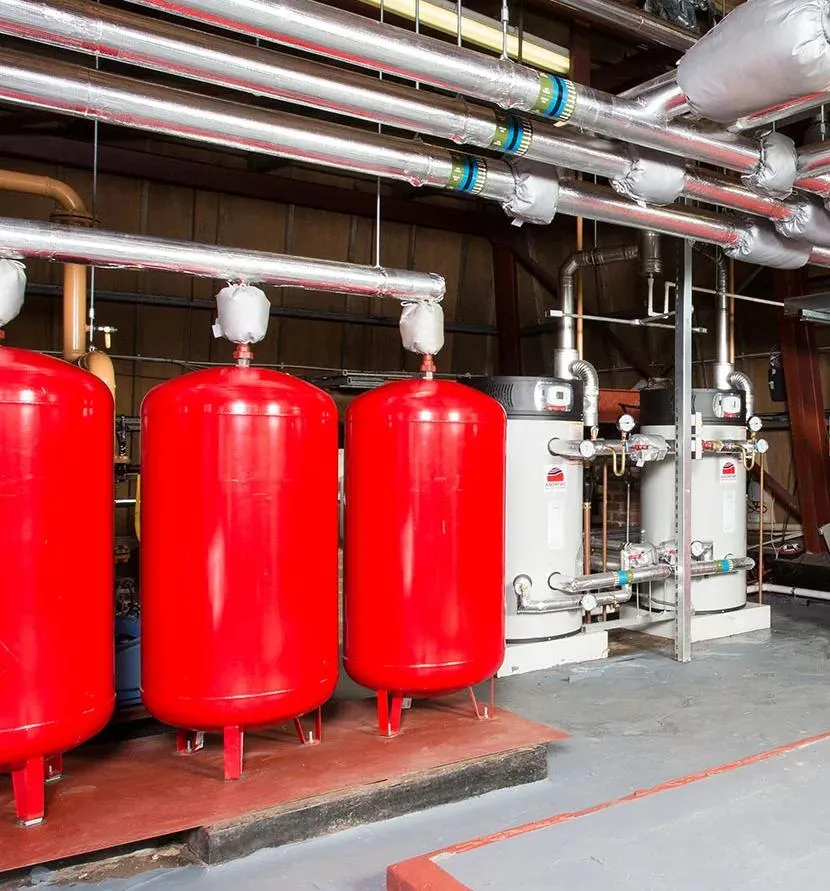 Commercial plant room pipework and boilers installed by BSW
